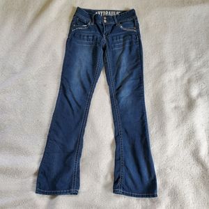 Hydraulic Mid Rise Lightweight Straight Leg Jeans, Sz 5/6